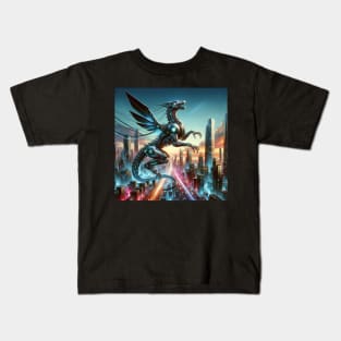 Neon Drake: Guardian of the Future Metropolis Kids T-Shirt